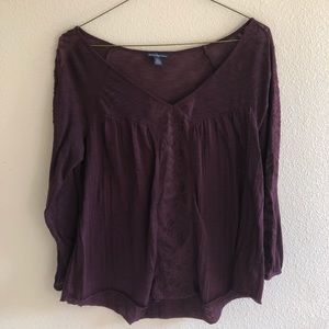 American Eagle Lace Detail Blouse
